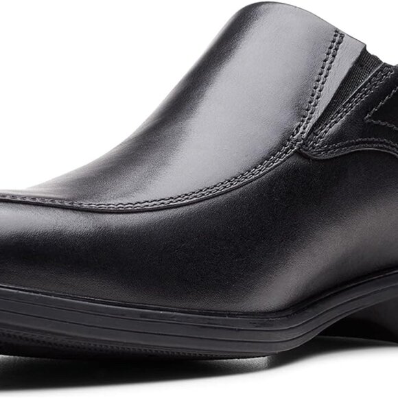 Clarks Collection Whiddon Plain Loafer for Men in Black Leather Size 8.5 Wide main image 4